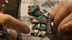 Native American Jewelry Sandcast Tribal Ring Turquoise Sterling Silver Sz 11US